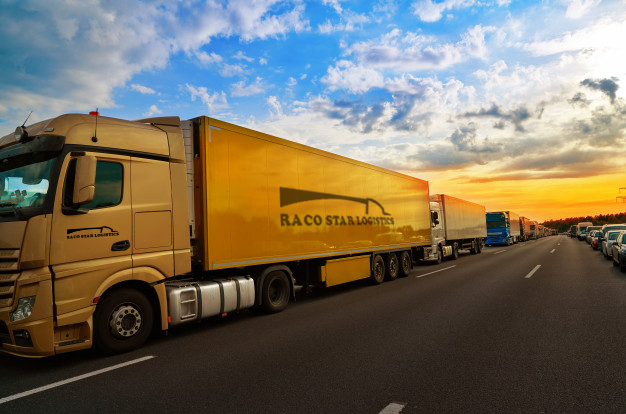 Raco Star Logistics truck on the motorway - road freight transport