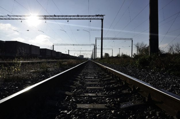 Railway track for freight trains - rail freight transport